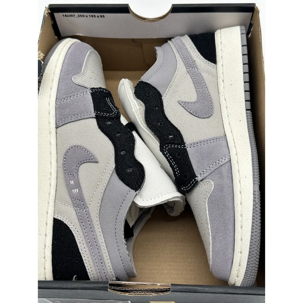 Size 4Y - Nike Air Jordan 1 Low Craft 'Tech Grey' Sneaker FD9088-002 No Box Lid
